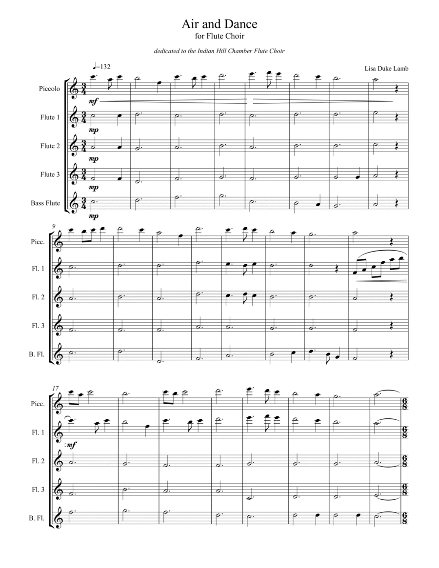 Air and Dance Woodwind Ensemble scores gallery preview page 1