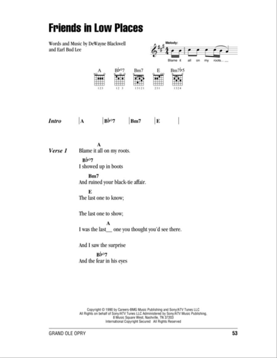 Friends In Low Places Acoustic Guitar scores gallery preview page 1
