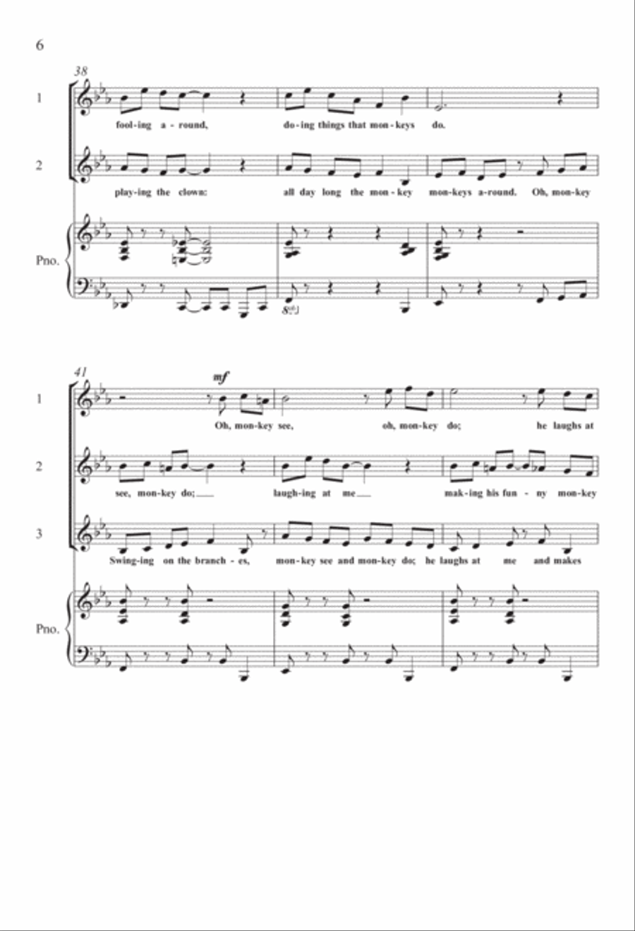 A Trip to the Zoo: 4. Monkey Business 4-Part scores gallery preview page 5