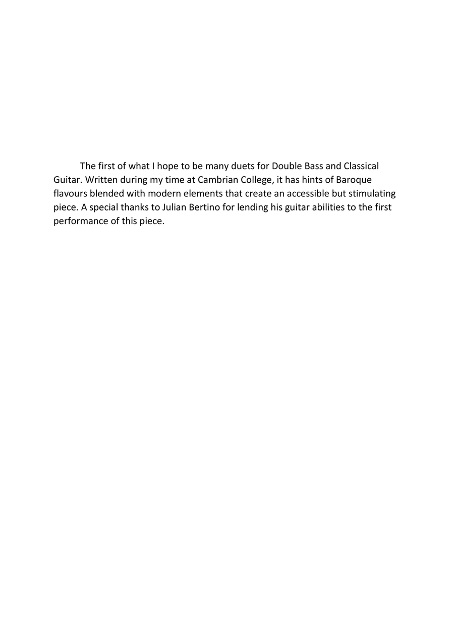 Duet for Double Bass and Classical Guitar No. 1 in D Minor String Orchestra scores gallery preview page 2