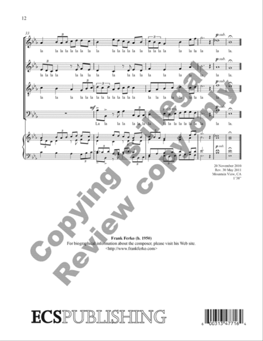 The Spring of Life (Le printemps de la vie) A Cappella scores gallery preview page 13