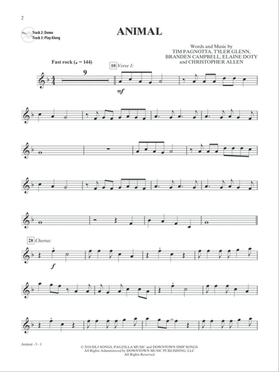 Pop & Rock Hits Instrumental Solos Trumpet Solo scores gallery preview page 3