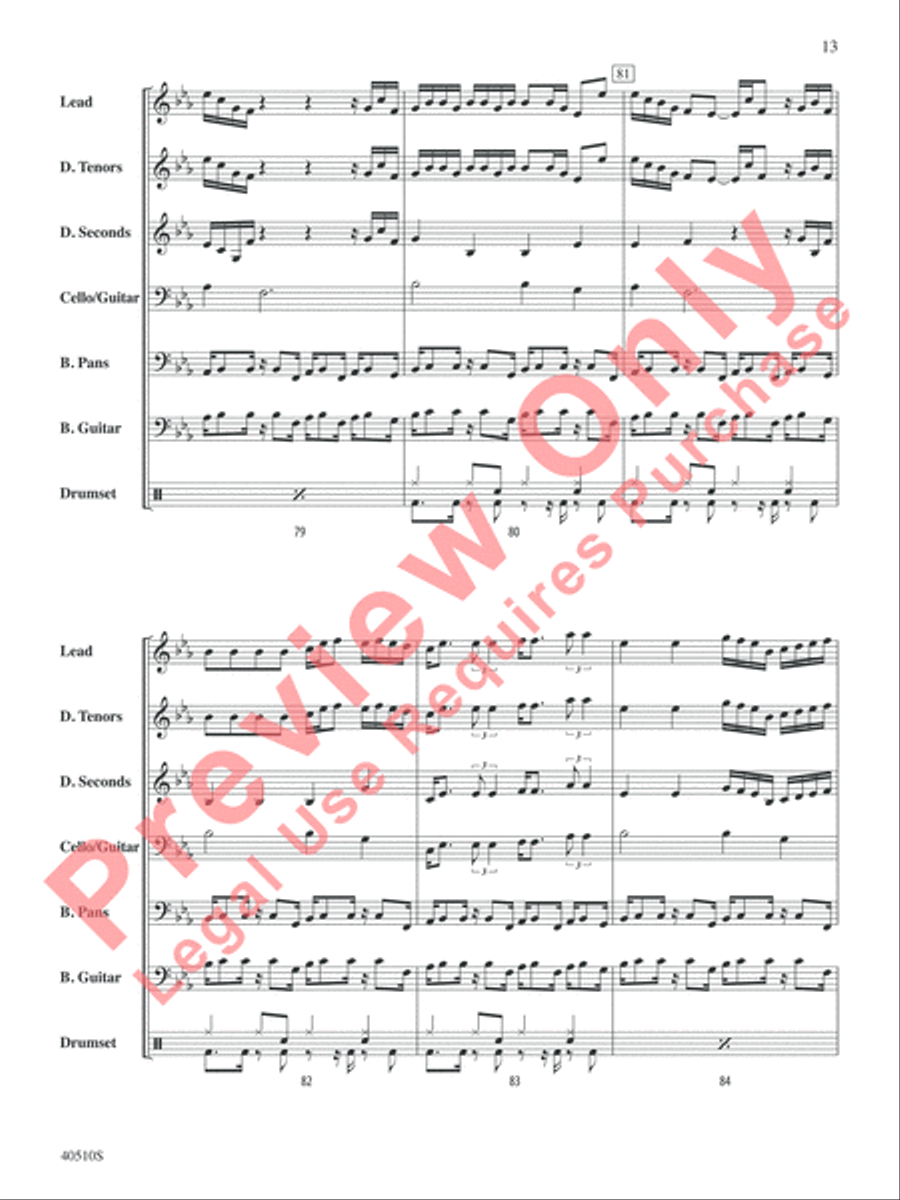 Europa (Earth's Cry Heaven's Smile) Steel Drum Band scores gallery preview page 14