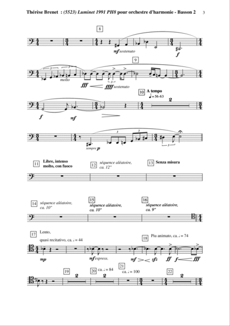 Thérèse Brenet: (5523) Luminet 1991 PH8 for concert band, bassoon 2 part Concert Band scores gallery preview page 3