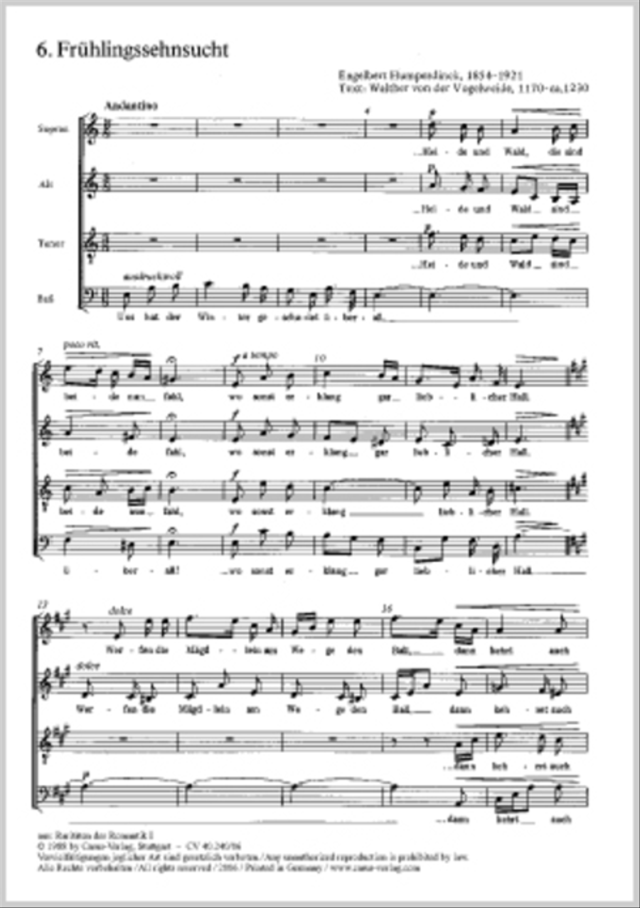 Fruhlingssehnsucht 4-Part scores gallery preview page 1