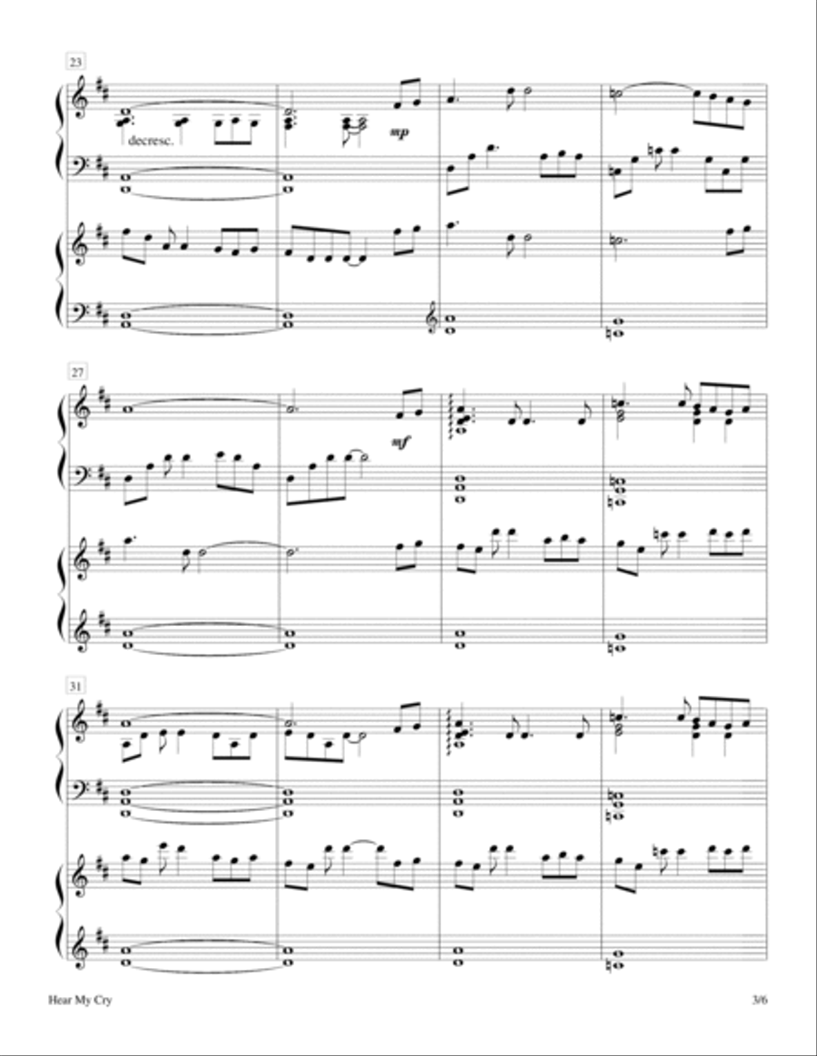 Hear My Cry (Keyboard Duet - 2 Pianos, 4 Hands) 2 Pianos, 4-Hands scores gallery preview page 6