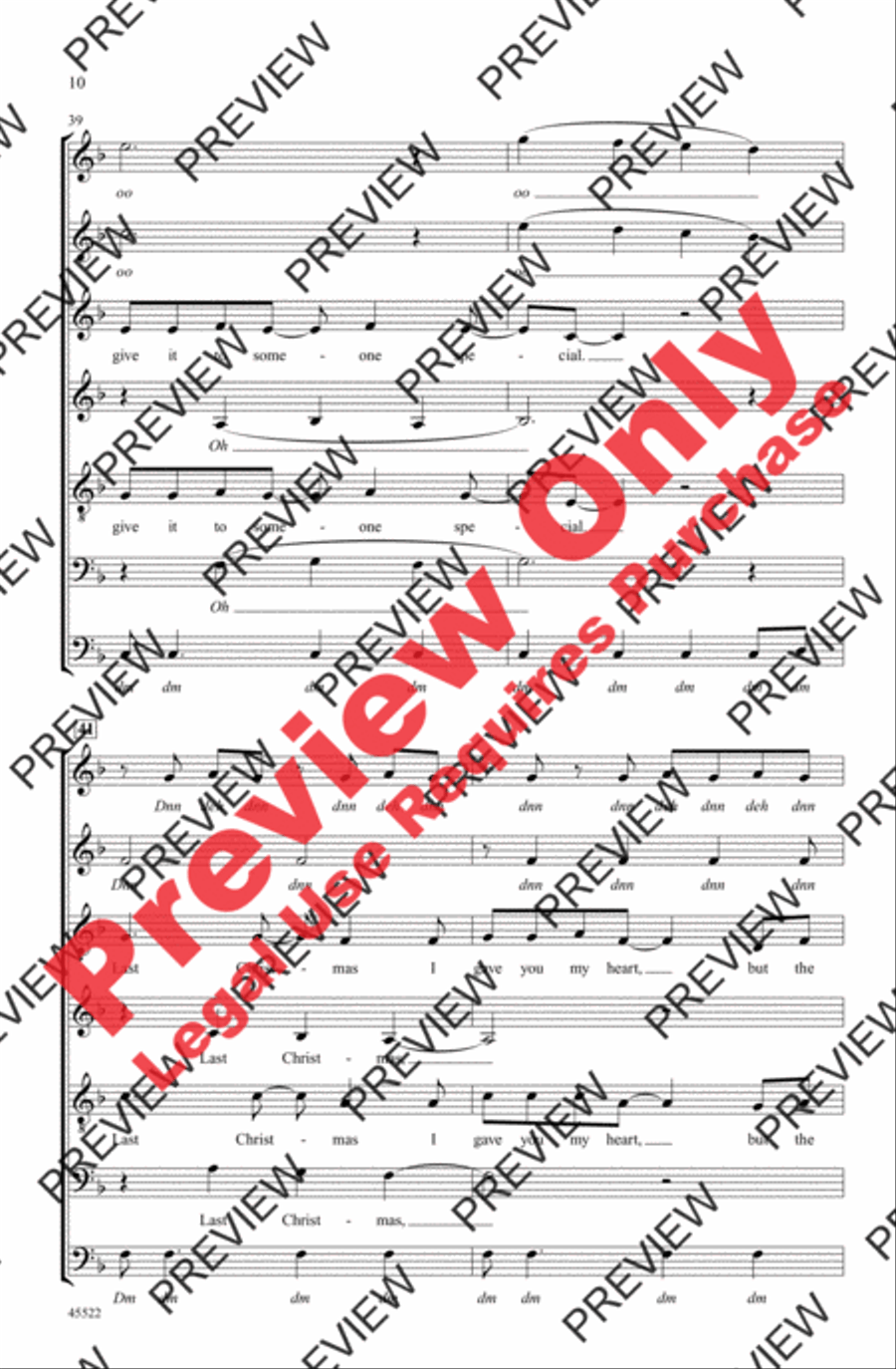 Last Christmas 4-Part scores gallery preview page 10