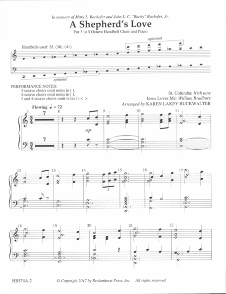 A Shepherd's Love - handbell part Handbell Choir scores gallery preview page 2