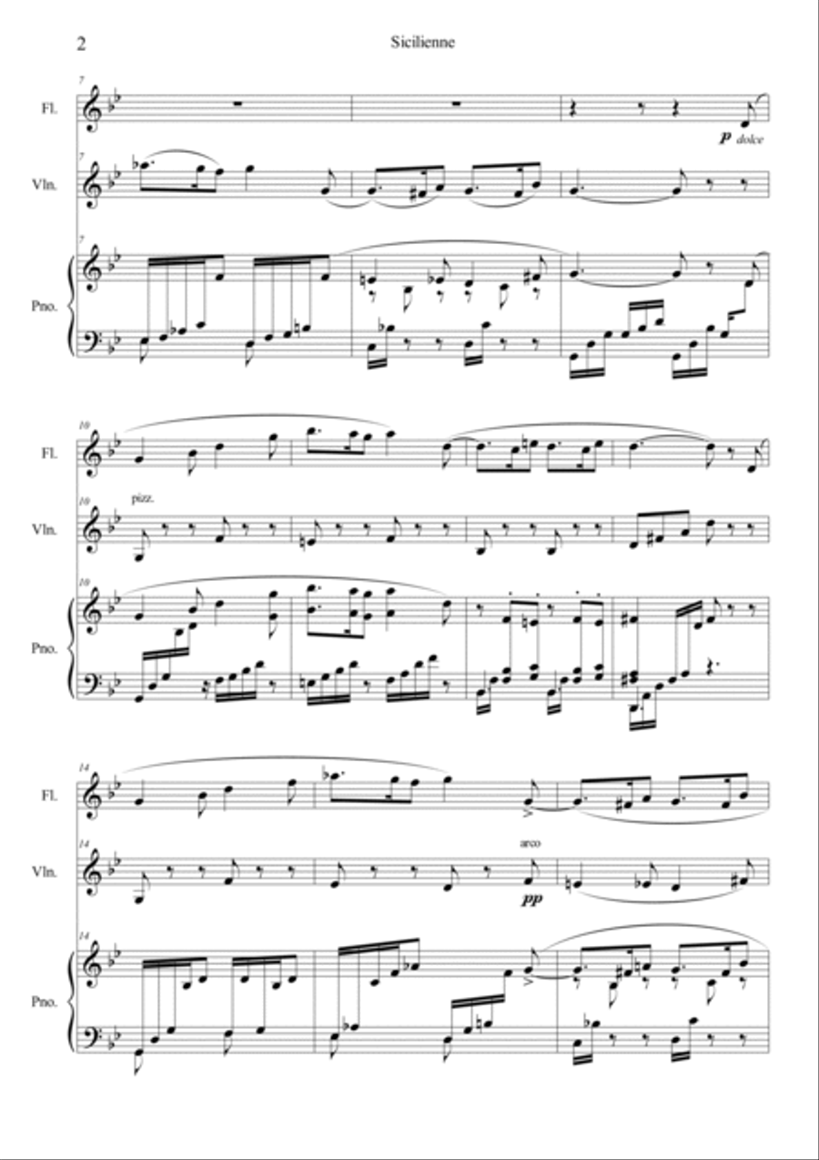 Sicilienne for Cello & Piano Op. 78 Flute scores gallery preview page 2