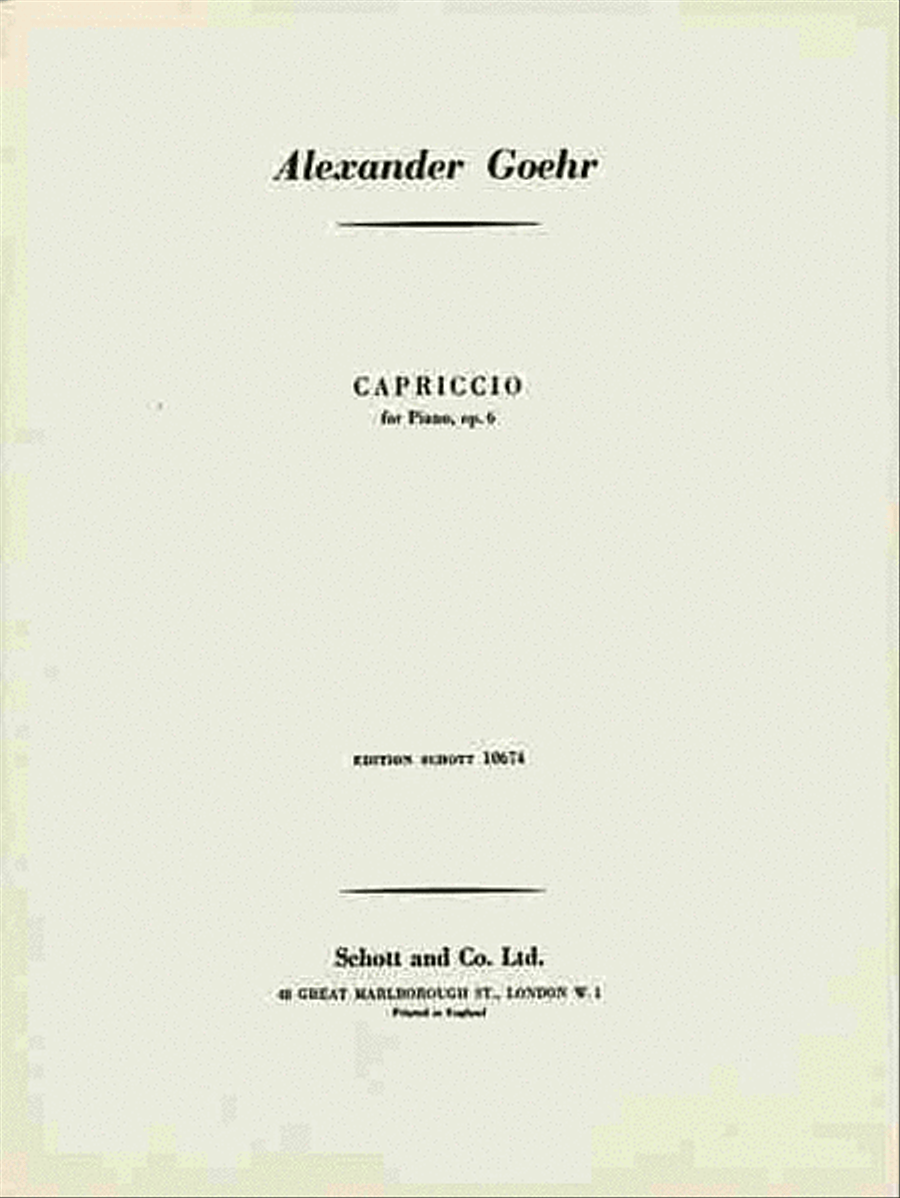 Capriccio Op. 6 Capriccio Op. 6 Piano Solo scores gallery preview page 1