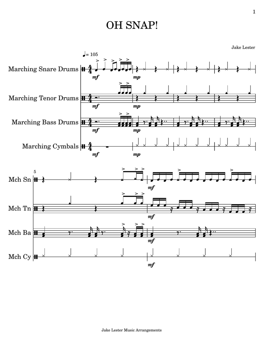 OH SNAP! (Cadence) Percussion Ensemble scores gallery preview page 1