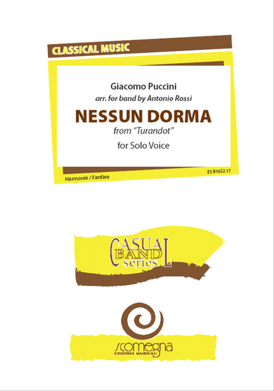 Nessun Dorma Solo Feature For Tenor Voice Concert Band scores gallery preview page 1