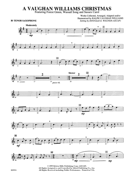 A Vaughan Williams Christmas: B-flat Tenor Saxophone