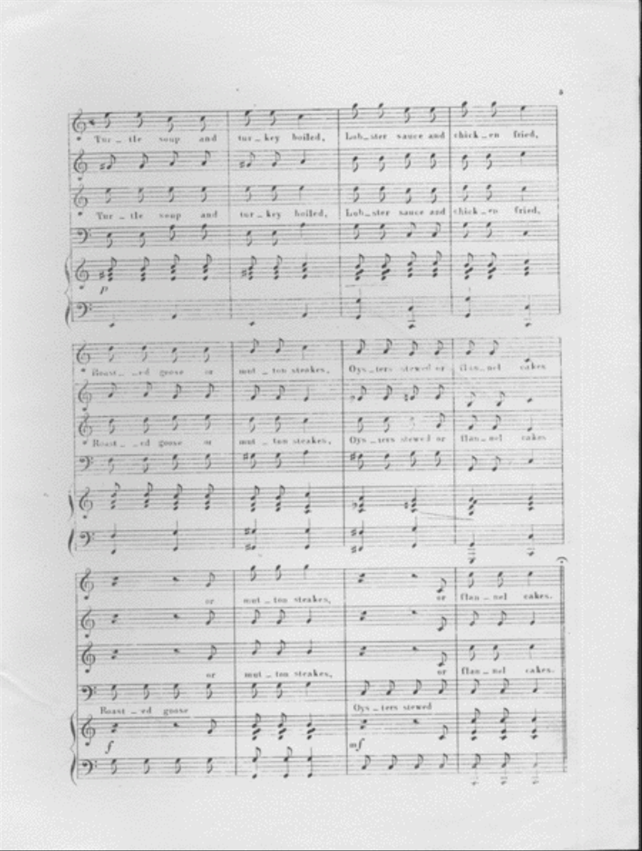 Bill of Fare. A Chorus or Quartette for mixed voices Choir scores gallery preview page 4