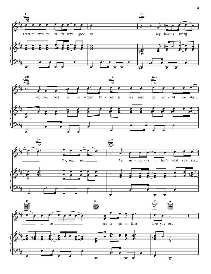 Thank You Piano, Vocal, Guitar scores gallery preview page 3