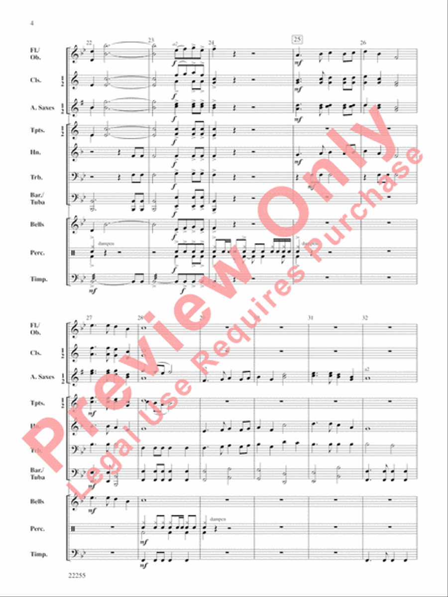 Wind Mountain Overture Concert Band scores gallery preview page 5