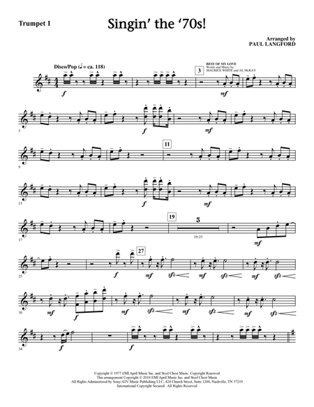Singin' The 70's (arr. Paul Langford) - Bb Trumpet 1