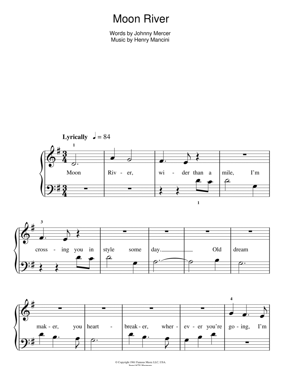 Moon River Voice scores gallery preview page 1