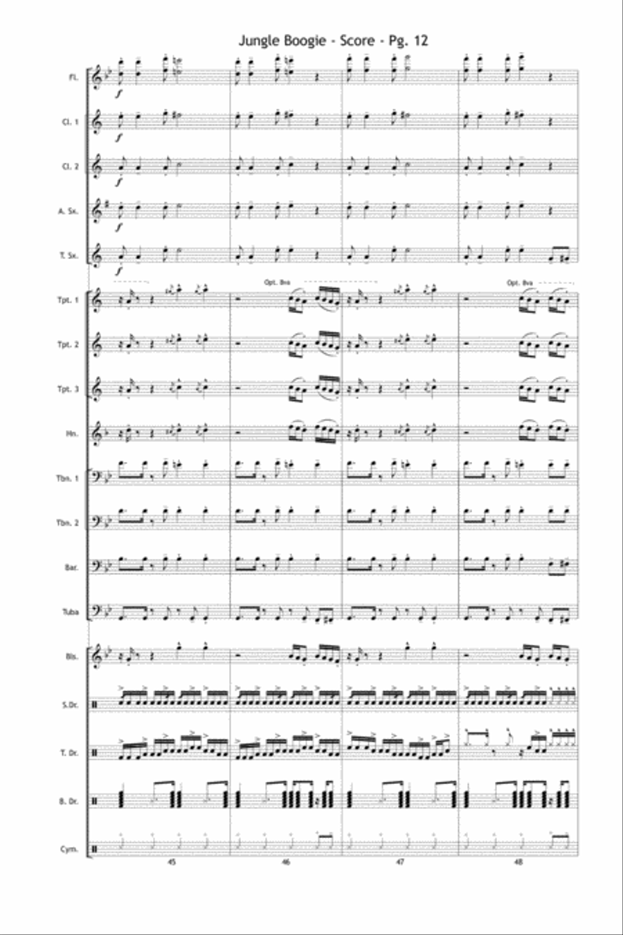 Jungle Boogie Jungle Boogie Marching Band scores gallery preview page 13