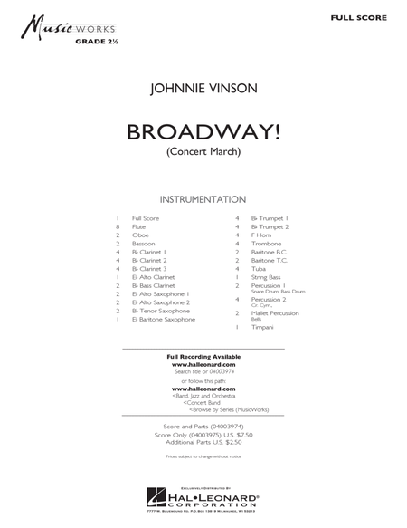 Broadway! - Full Score