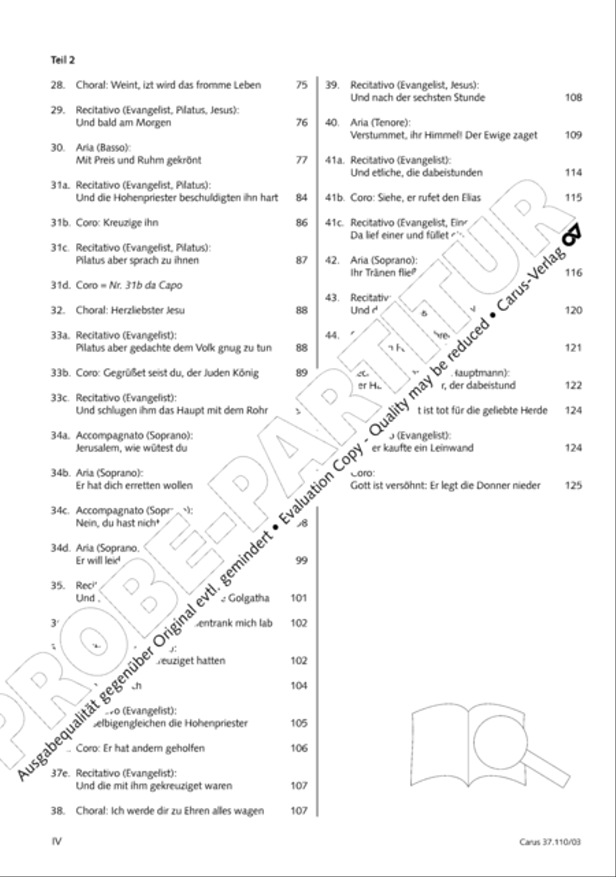 Markuspassion. Werkausgabe Reihe 1, Bd. 7 (Homilius) 4-Part scores gallery preview page 5
