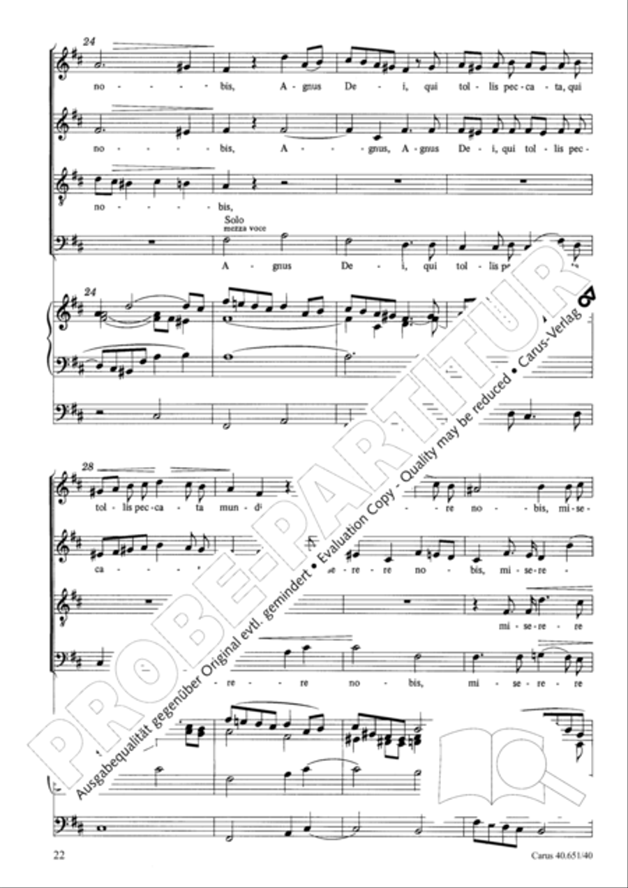 Sanctus, Benedictus and Agnus Dei 4-Part scores gallery preview page 23