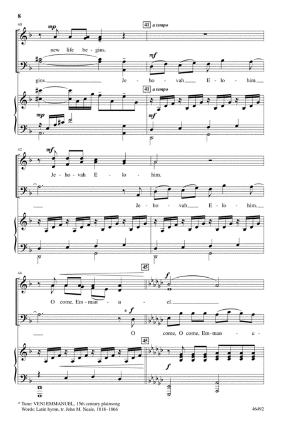Jehovah Elohim 4-Part scores gallery preview page 18