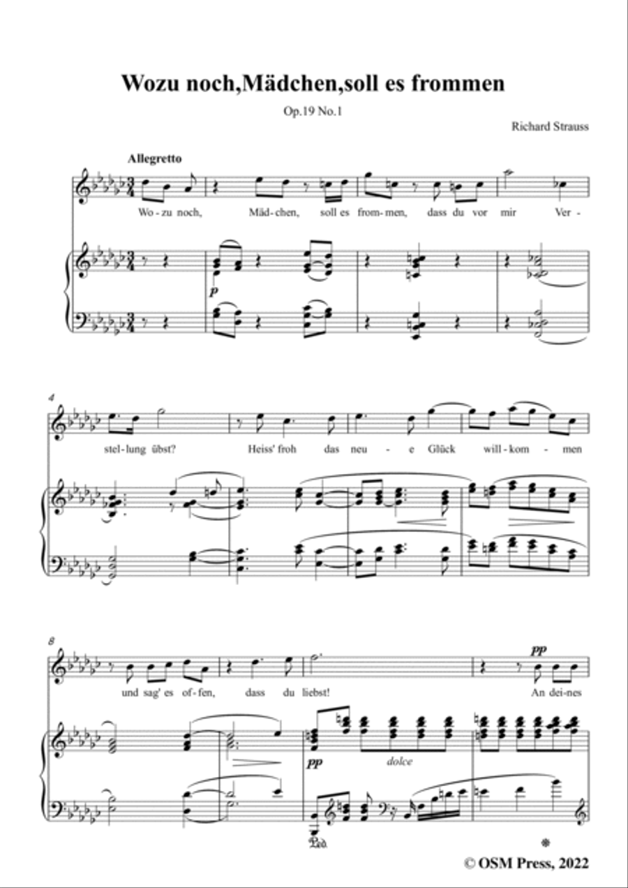 Richard Strauss-Wozu noch,Mädchen,soll es frommen,in G flat Major Voice scores gallery preview page 3