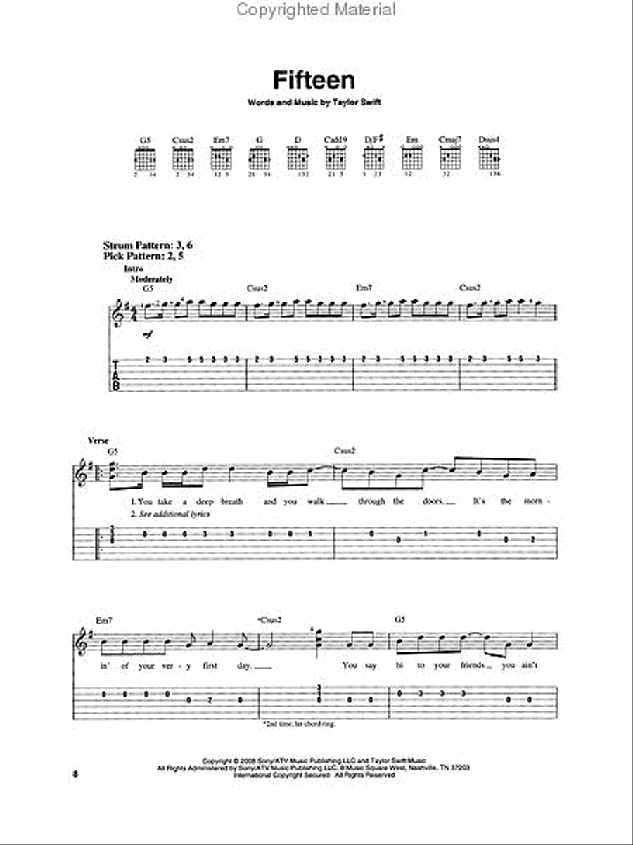Taylor Swift - Fearless Electric Guitar scores gallery preview page 3