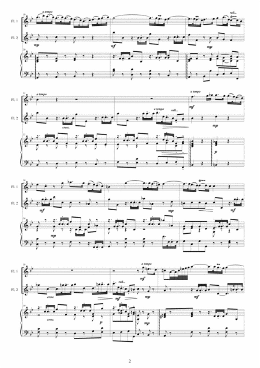 Handel - Concerto in G minor HWV 287 for Two Flutes and Piano - Score and Parts Flute Duet scores gallery preview page 2