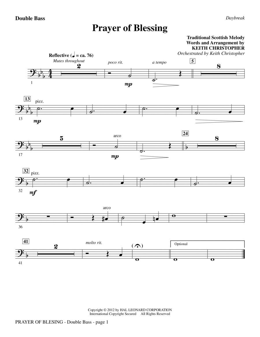 Prayer Of Blessing - Double Bass Choir scores gallery preview page 1