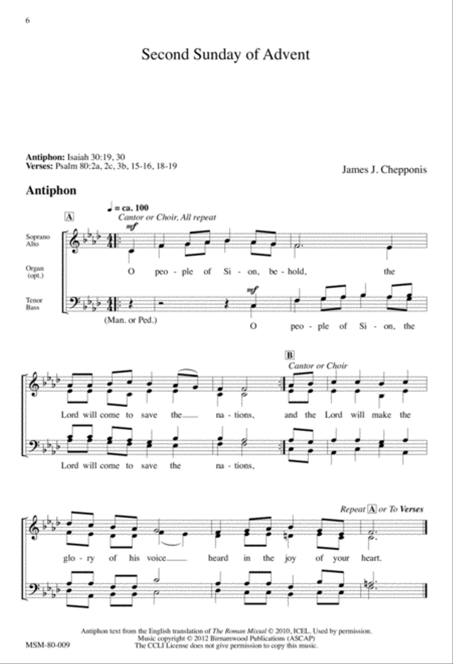 Entrance Antiphons for the Advent Season 4-Part scores gallery preview page 6