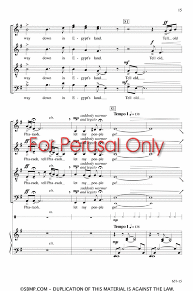 Go Down, Moses - SATB Octavo image number null