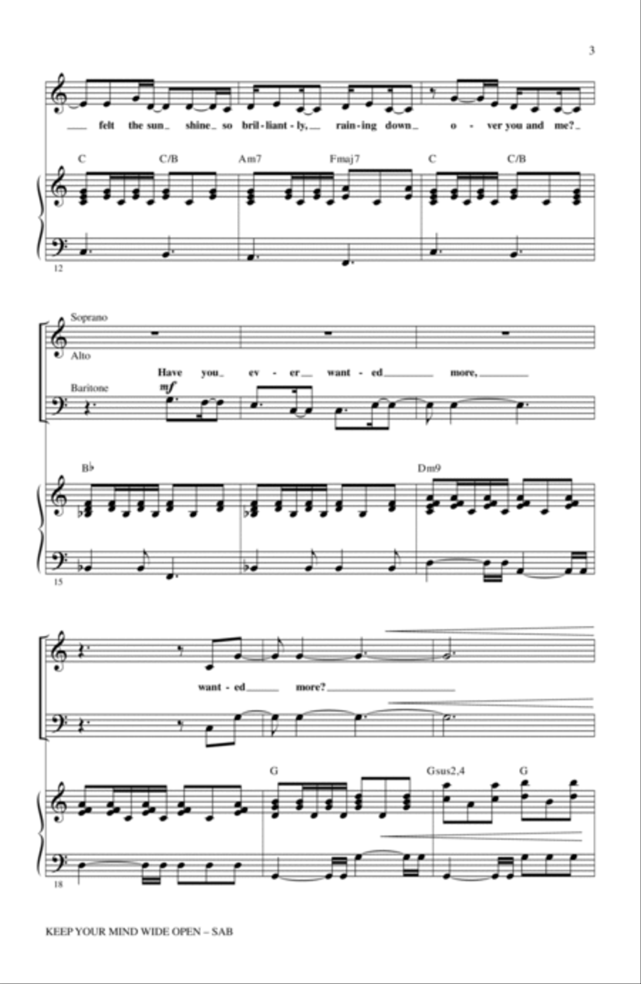 Keep Your Mind Wide Open 3-Part scores gallery preview page 2
