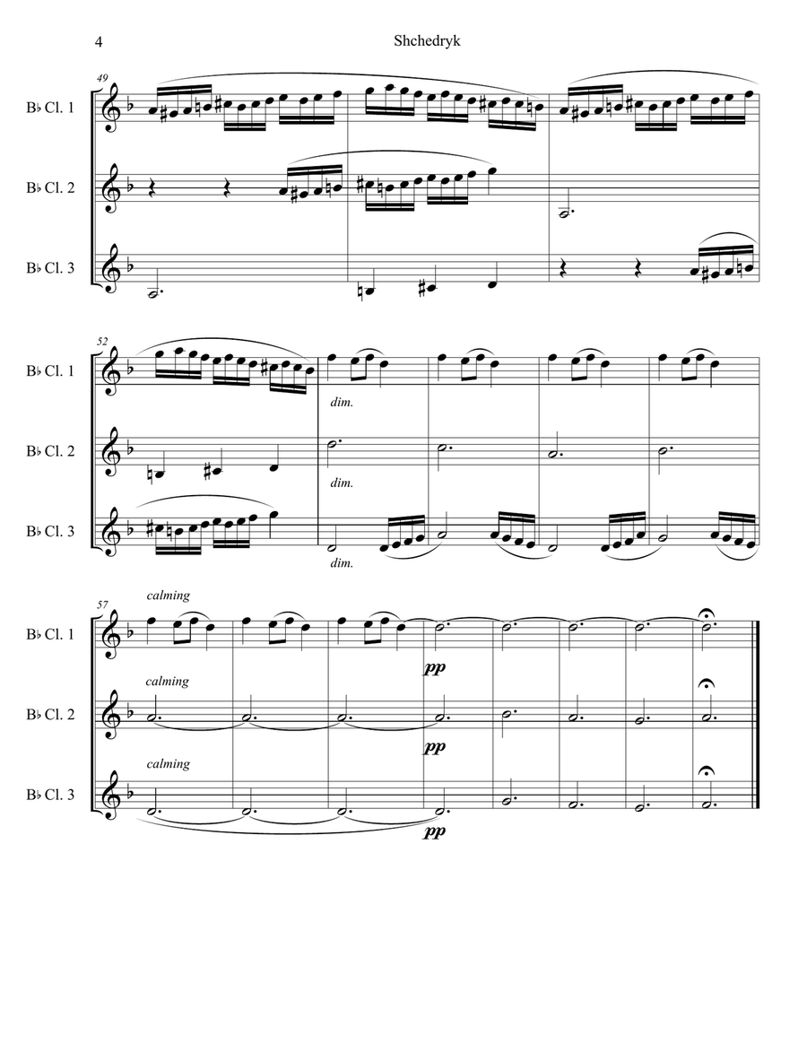 Shchedryk Shchedryk Woodwind Trio scores gallery preview page 4