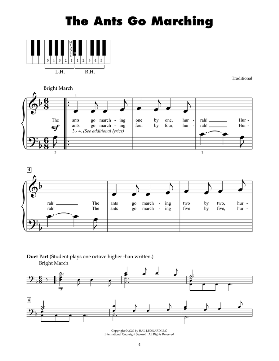 The Ants Go Marching Piano scores gallery preview page 1