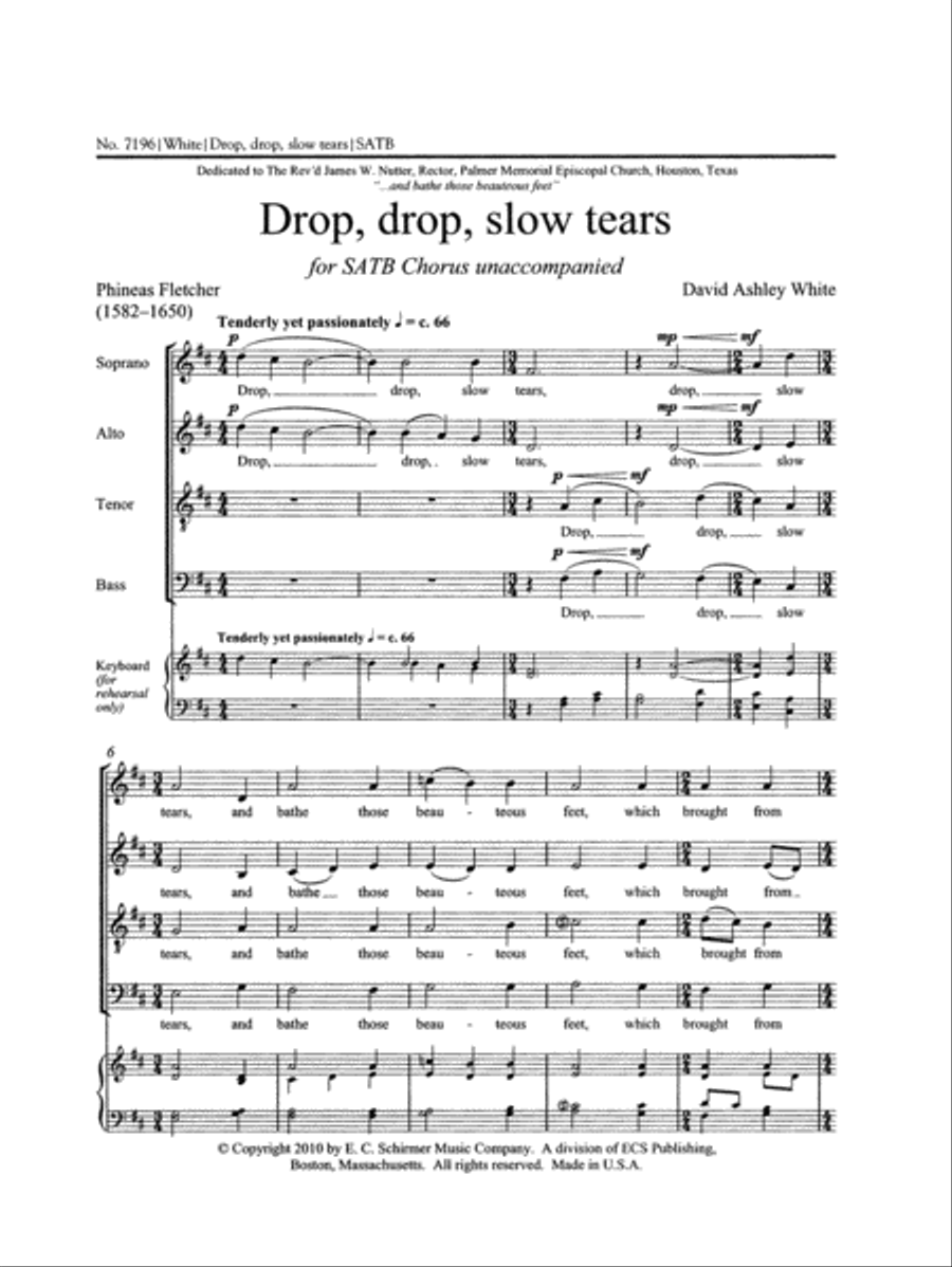 Drop, drop, slow tears 4-Part scores gallery preview page 1