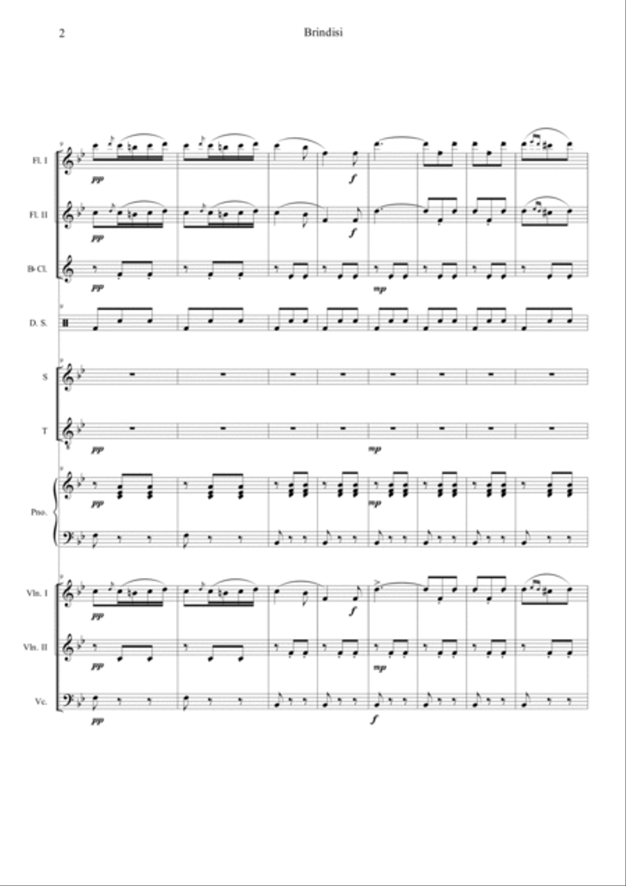 Brindisi ( La Traviata ) Brindisi ( La Traviata ) Orchestra scores gallery preview page 2
