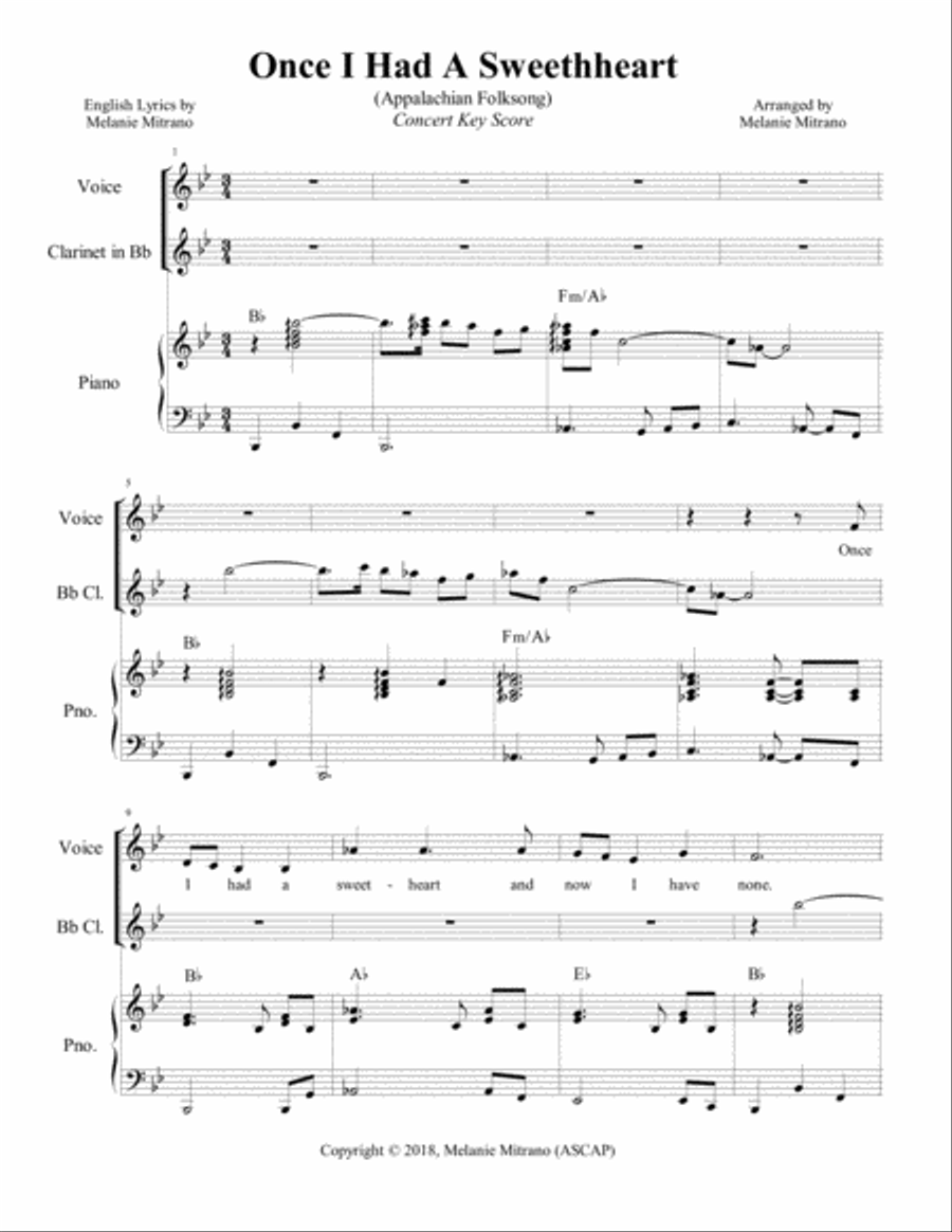 Once I Had A Sweetheart Small Ensemble scores gallery preview page 3