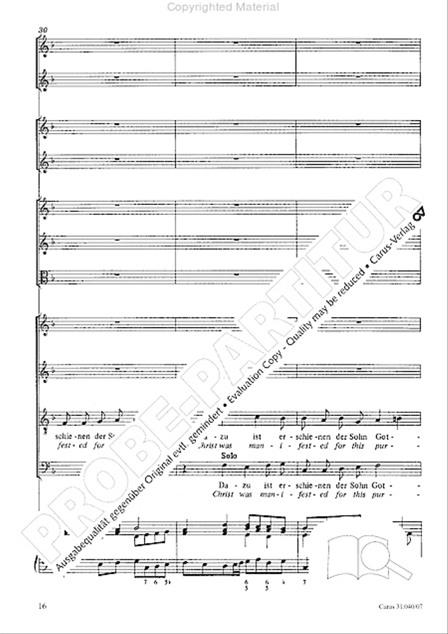 Christ was manifested for this purpose (Dazu ist erschienen der Sohn Gottes) ATB scores gallery preview page 18