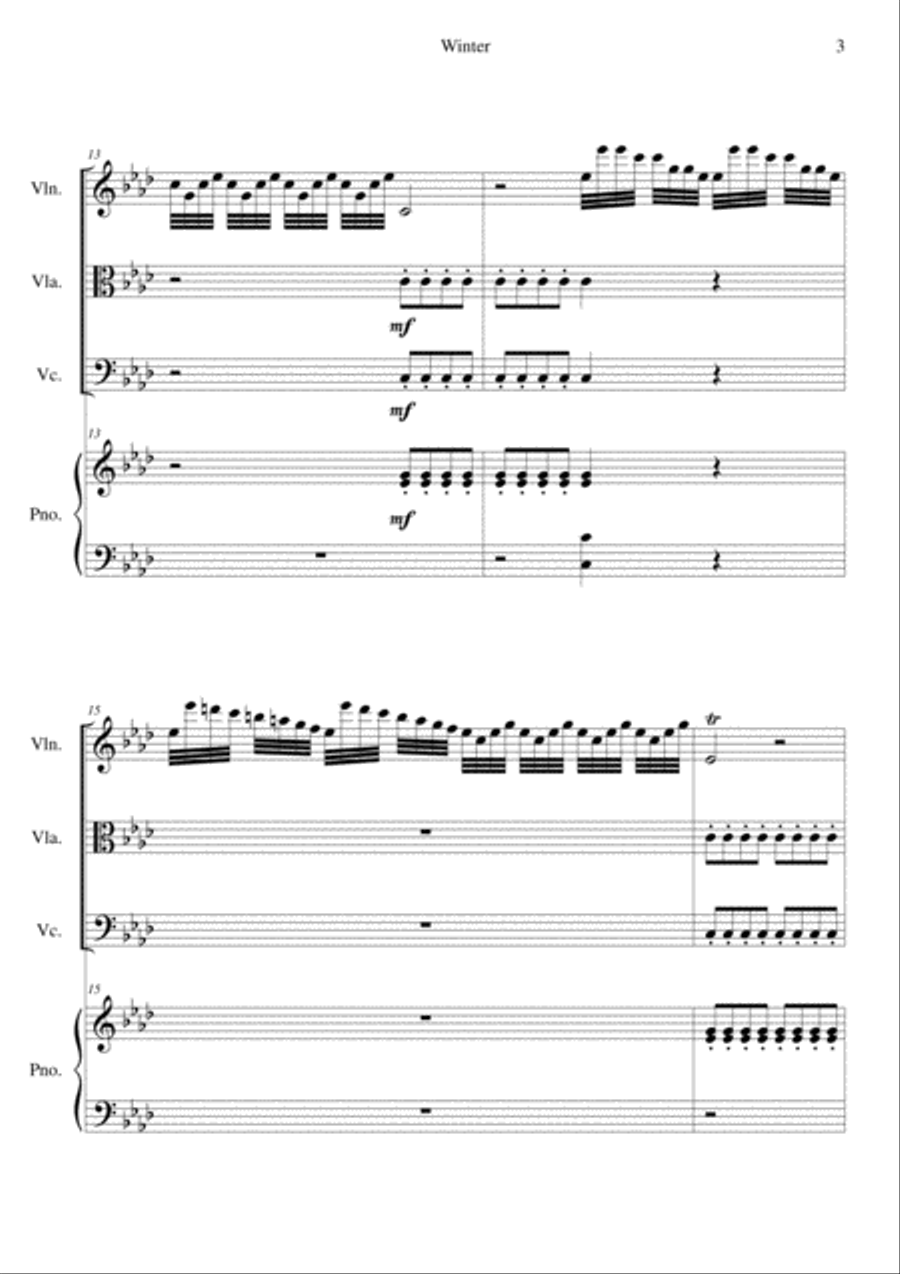 The Four Seasons - Winter 1st Movement Cello scores gallery preview page 3