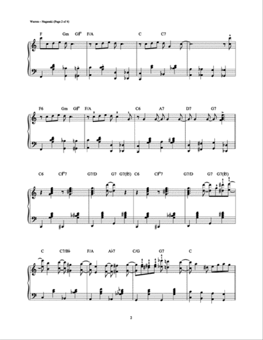 Nagasaki Piano Solo scores gallery preview page 2