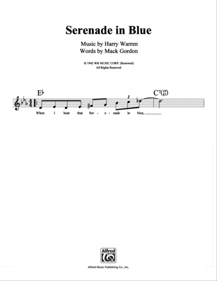 Serenade in Blue Serenade in Blue School and Community scores gallery preview page 1