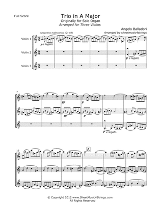 Balladori, A. - Trio in A for Three Violins
