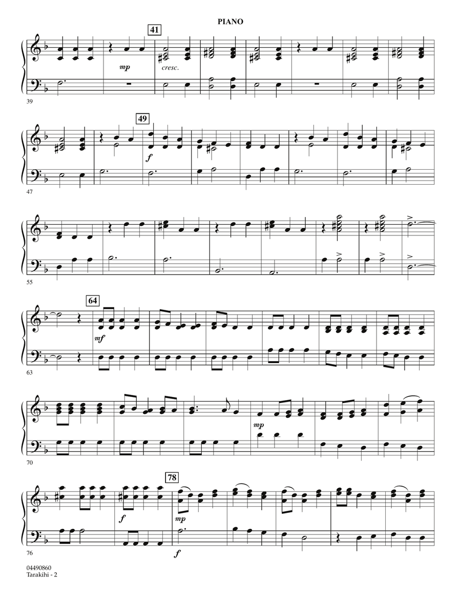 Tarakihi (Shouting Song) - Piano Orchestra scores gallery preview page 2