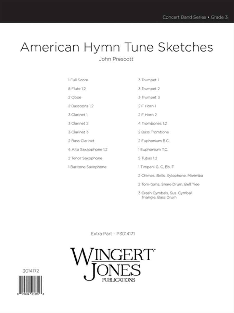 American Hymn Tune Sketches (Score) Concert Band scores gallery preview page 1