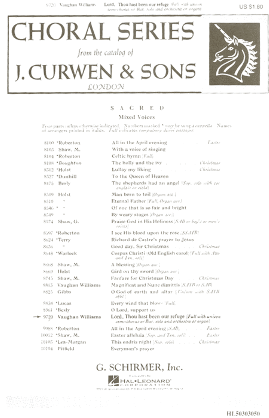 Lord Thou Hast Been Our Refuge Organ Or Orchestra Reduction 4-Part scores gallery preview page 1