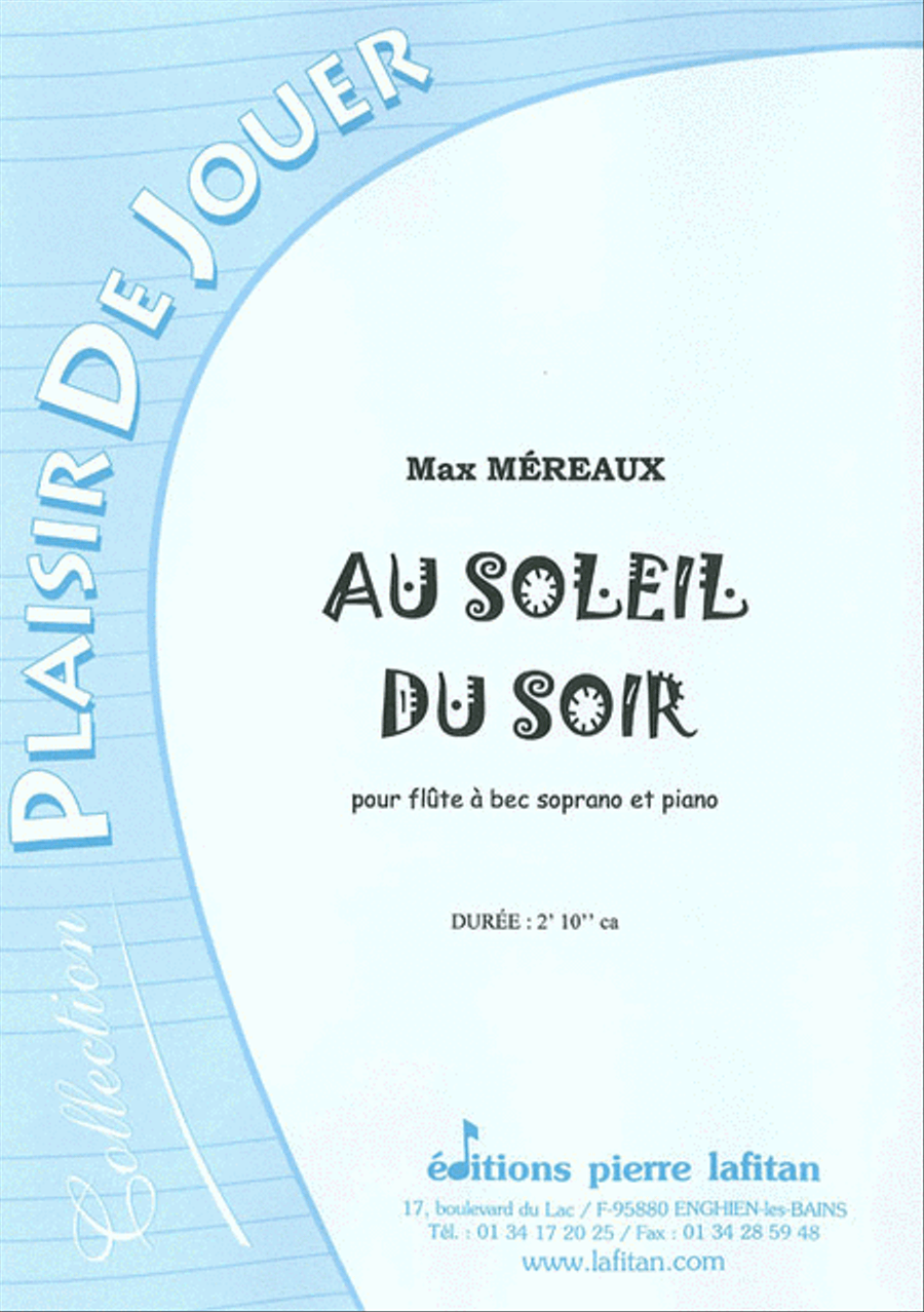 Au Soleil du Soir Au Soleil du Soir Recorder scores gallery preview page 1