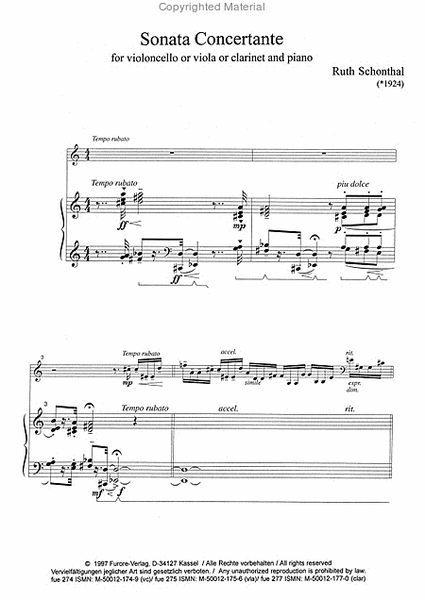 Sonata Concertante for Cello and Piano
