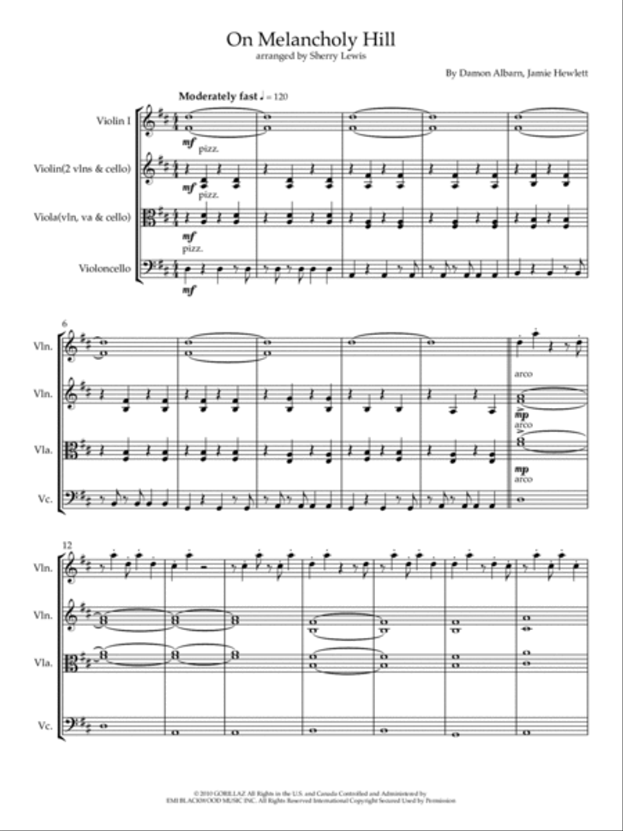On Melancholy Hill String Trio scores gallery preview page 3